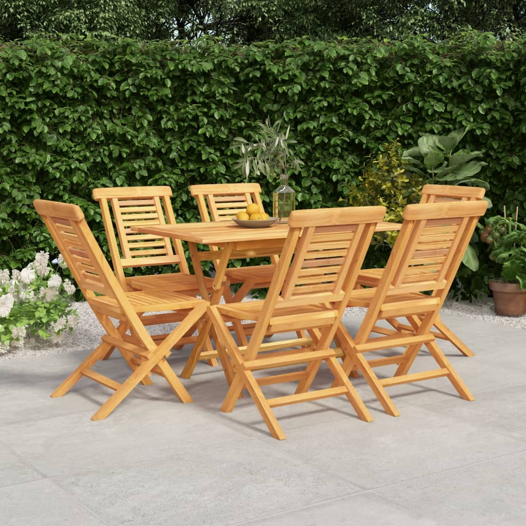 vidaXL 7 Piece Garden Dining Set Solid Wood Teak