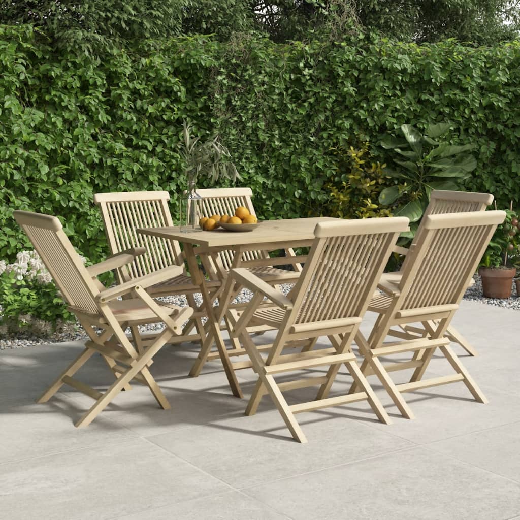8720845743994_m_en_hd_1 vidaXL Folding Garden Chairs 6 pcs Grey 56x61x89 cm Solid Wood Teak - Image 1