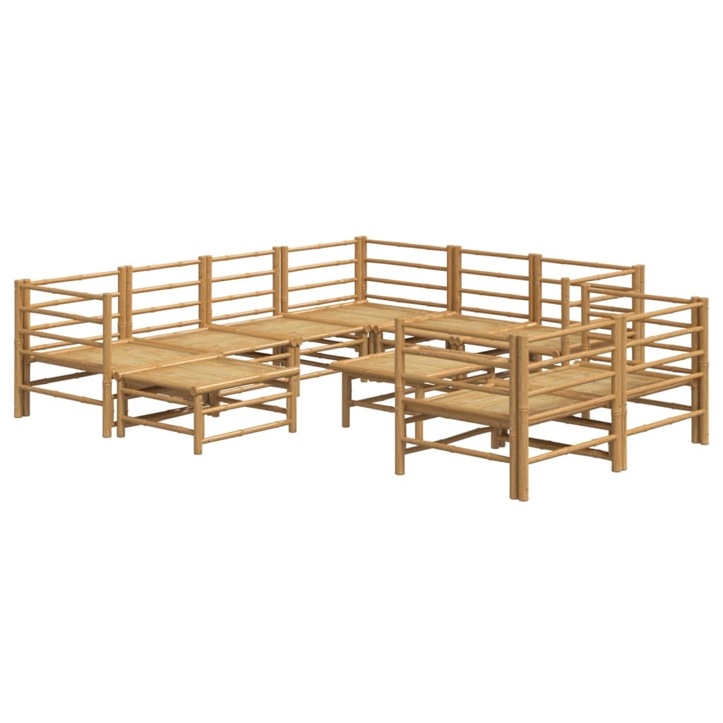 8720845744243_g_en_hd_2 vidaXL 10 Piece Garden Lounge Set with Light Grey Cushions Bamboo - Image 4