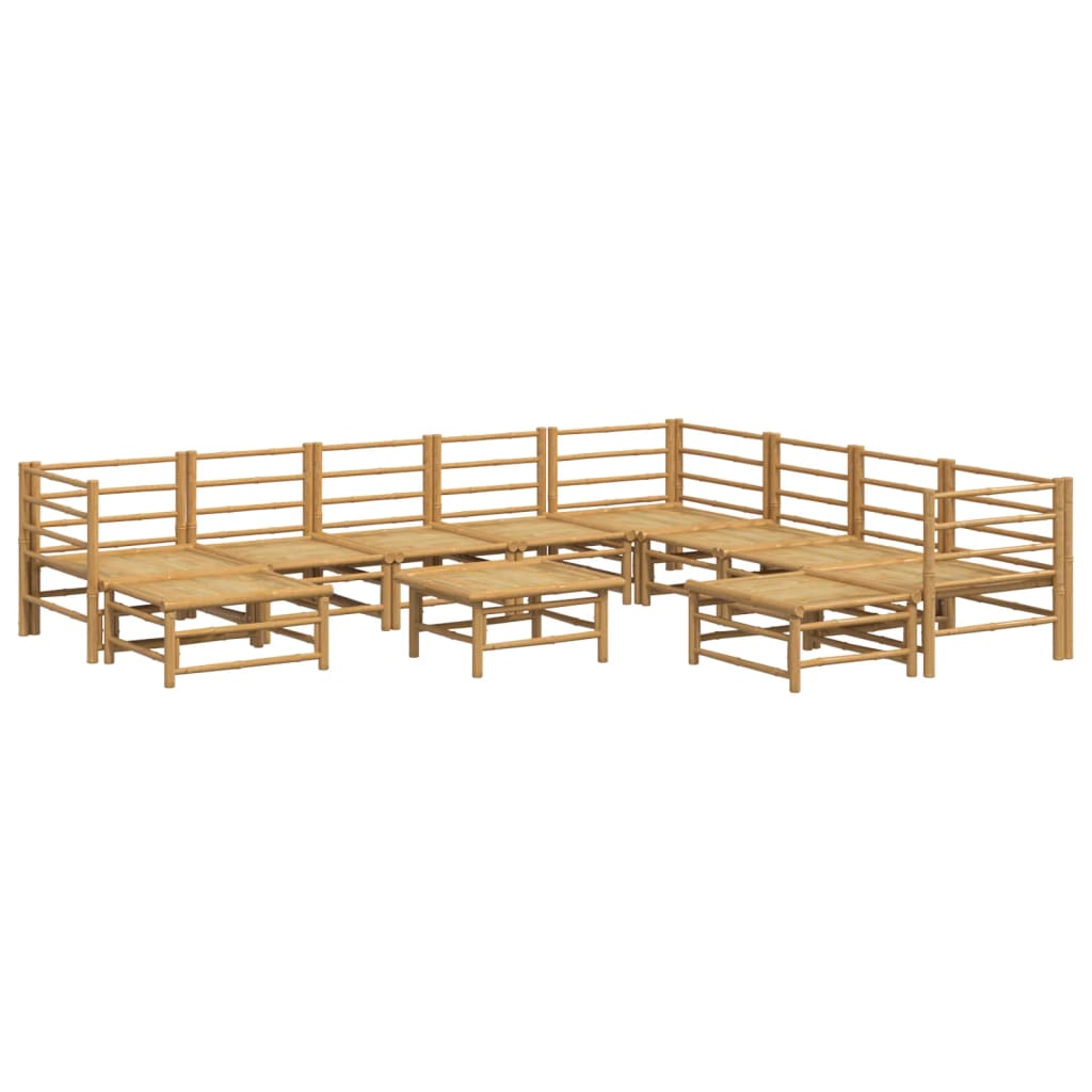 8720845744250_g_en_hd_2 vidaXL 11 Piece Garden Lounge Set with Light Grey Cushions Bamboo - Image 4