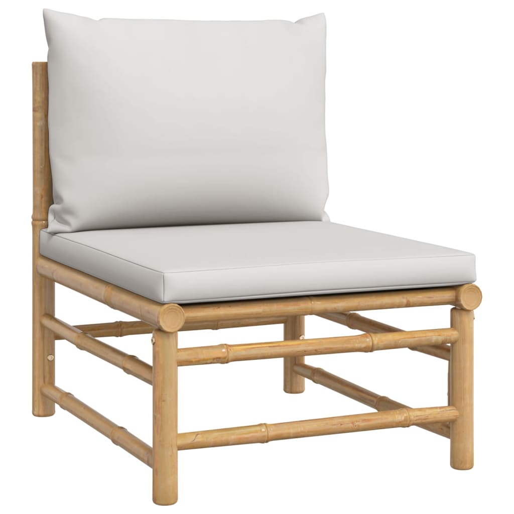 8720845744250_g_en_hd_4 vidaXL 11 Piece Garden Lounge Set with Light Grey Cushions Bamboo - Image 6