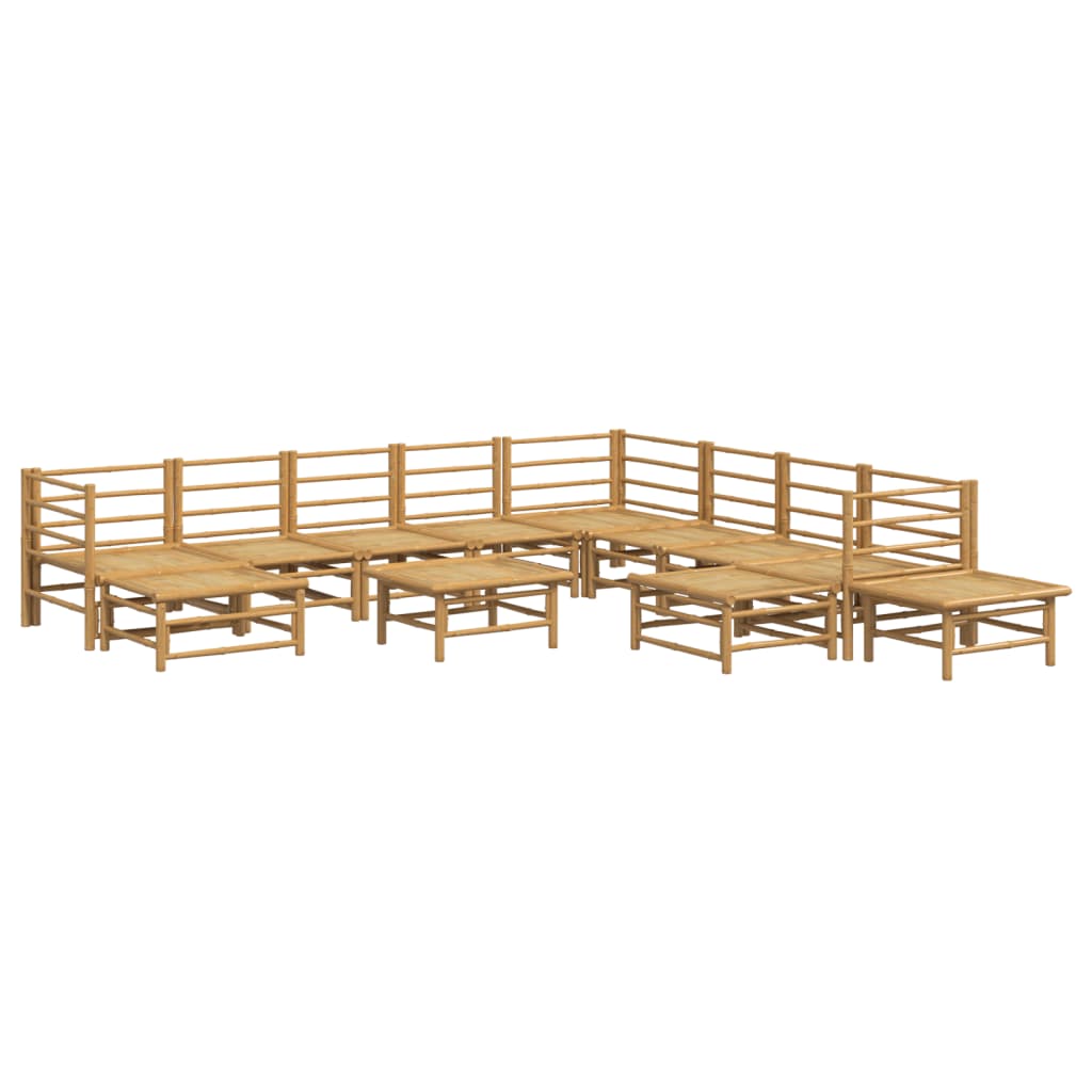 8720845744274_g_en_hd_2 vidaXL 12 Piece Garden Lounge Set with Light Grey Cushions Bamboo - Image 4
