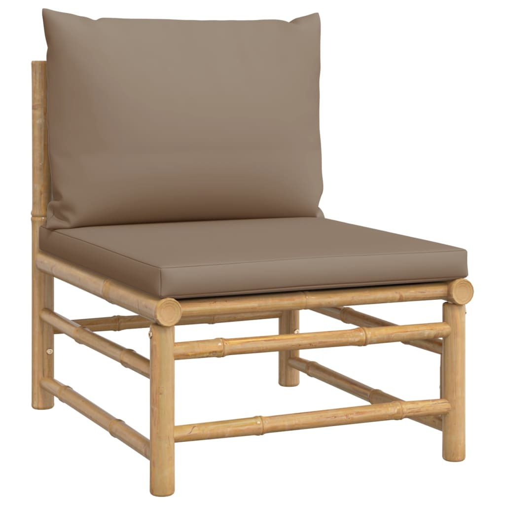 8720845744595_g_en_hd_3 vidaXL 12 Piece Garden Lounge Set with Taupe Cushions  Bamboo - Image 5
