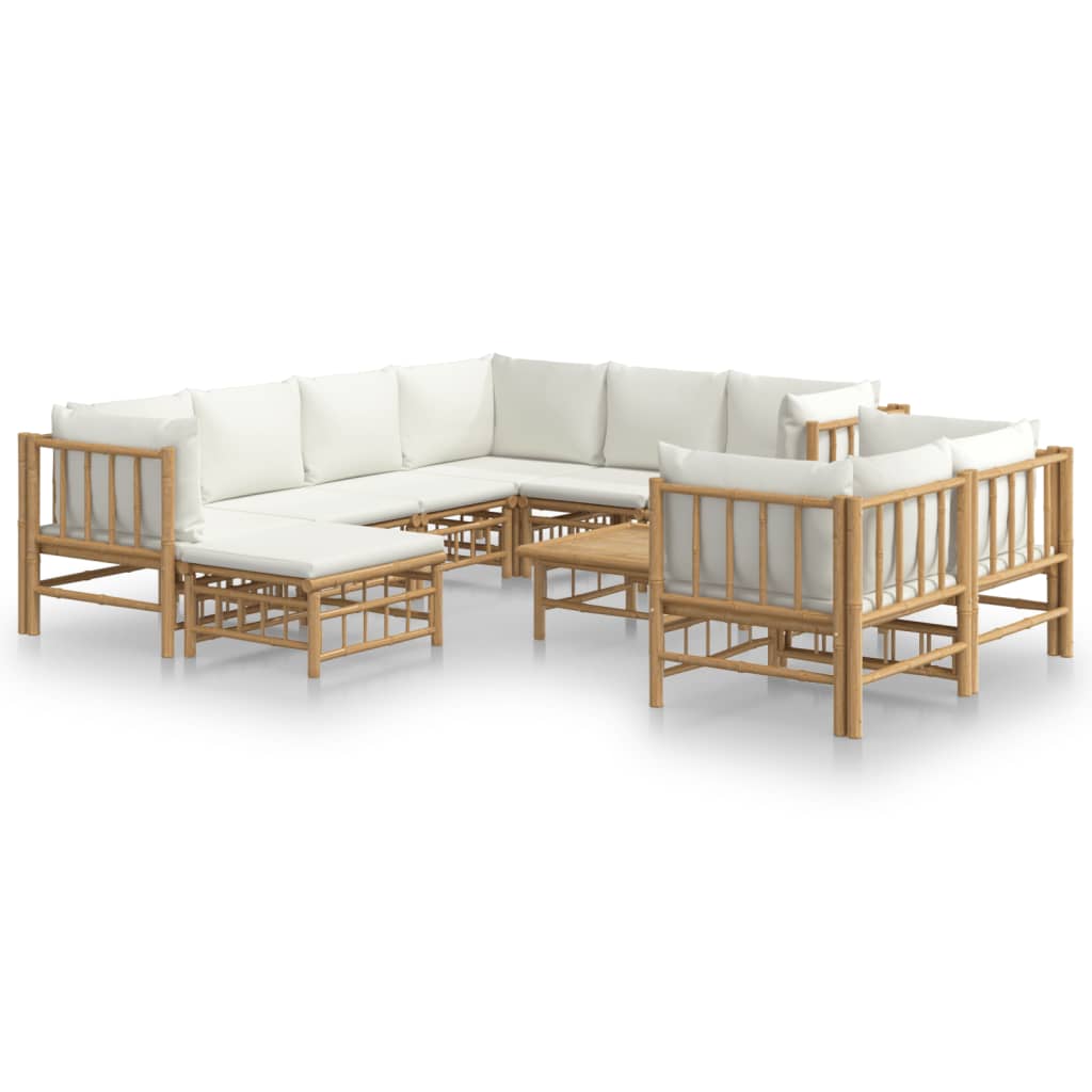 8720845745202_a_en_hd_1 vidaXL 10 Piece Garden Lounge Set with Cream White Cushions  Bamboo - Image 2