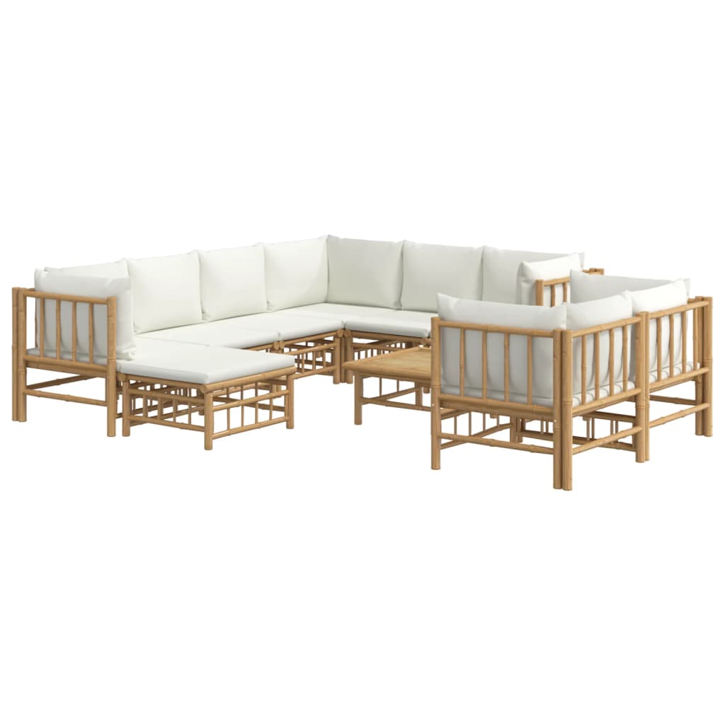 8720845745202_g_en_hd_1 vidaXL 10 Piece Garden Lounge Set with Cream White Cushions  Bamboo - Image 3
