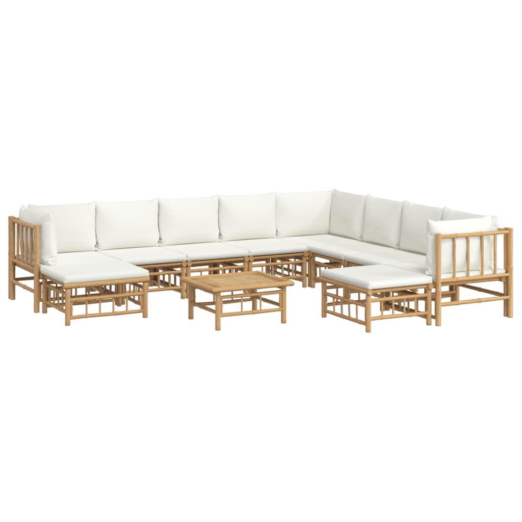 8720845745219_g_en_hd_1 vidaXL 11 Piece Garden Lounge Set with Cream White Cushions  Bamboo - Image 3