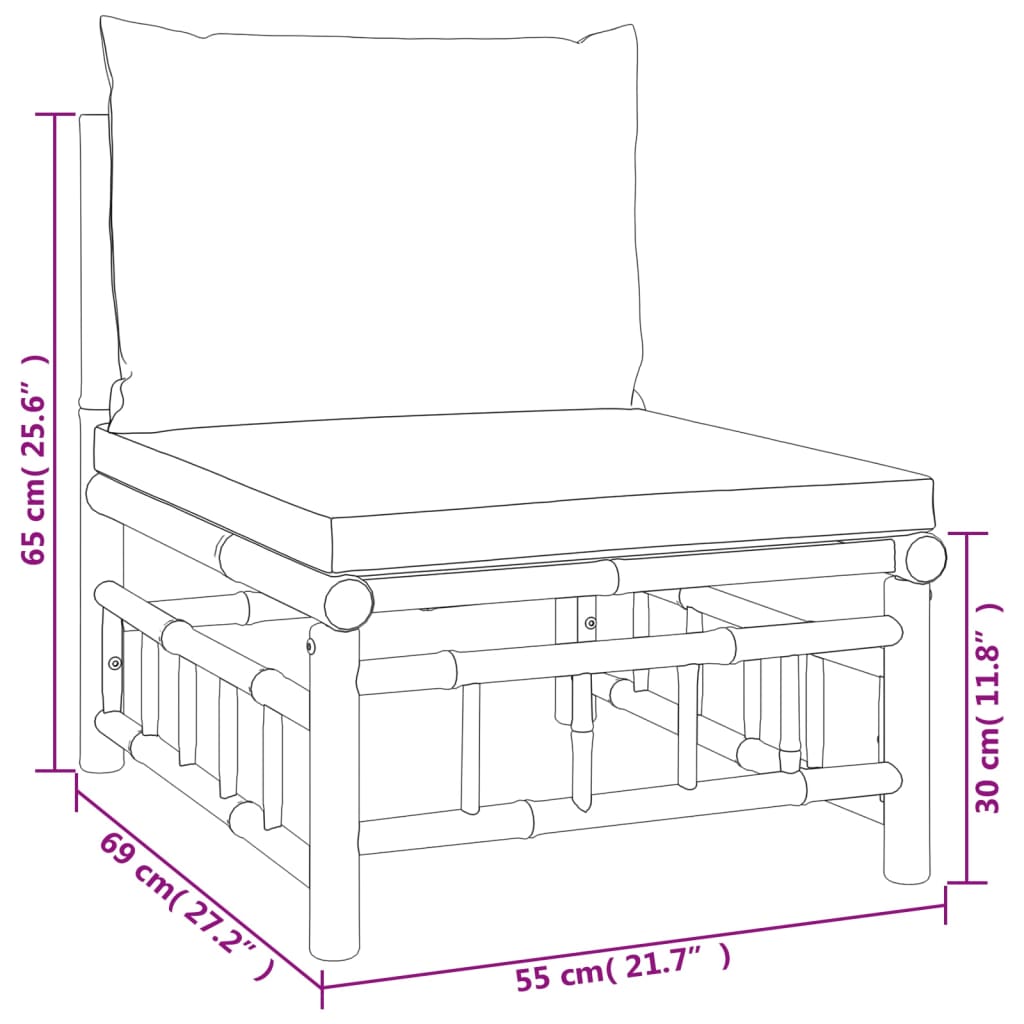 8720845745219_g_en_hd_7 vidaXL 11 Piece Garden Lounge Set with Cream White Cushions  Bamboo - Image 9