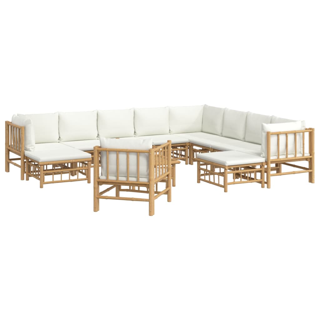 8720845745226_g_en_hd_1 vidaXL 12 Piece Garden Lounge Set with Cream White Cushions  Bamboo - Image 3