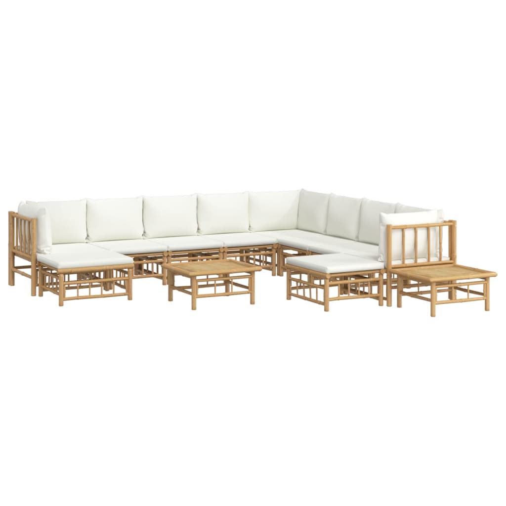 8720845745233_g_en_hd_1 vidaXL 12 Piece Garden Lounge Set with Cream White Cushions  Bamboo - Image 3