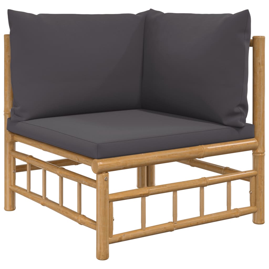 8720845745523_g_en_hd_2 vidaXL 10 Piece Garden Lounge Set with Dark Grey Cushions  Bamboo - Image 4