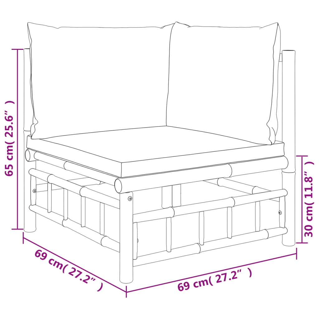 8720845745523_g_en_hd_6 vidaXL 10 Piece Garden Lounge Set with Dark Grey Cushions  Bamboo - Image 8