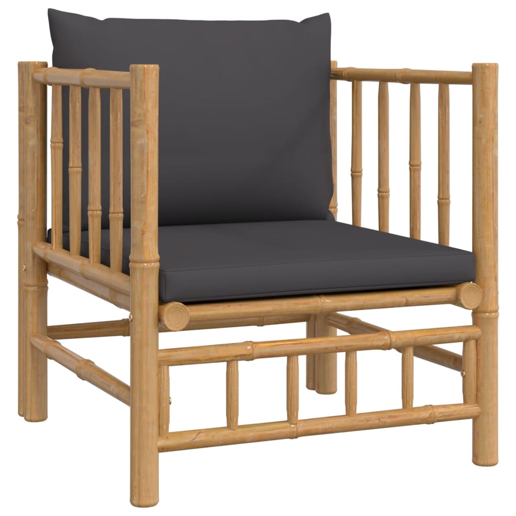 8720845745547_g_en_hd_4 vidaXL 12 Piece Garden Lounge Set with Dark Grey Cushions  Bamboo - Image 6