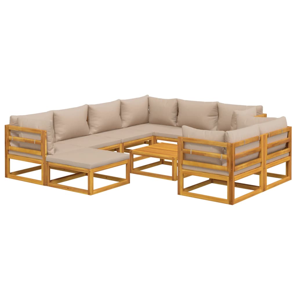 8720845745899_g_en_hd_1 vidaXL 10 Piece Garden Lounge Set with Taupe Cushions Solid Wood - Image 3