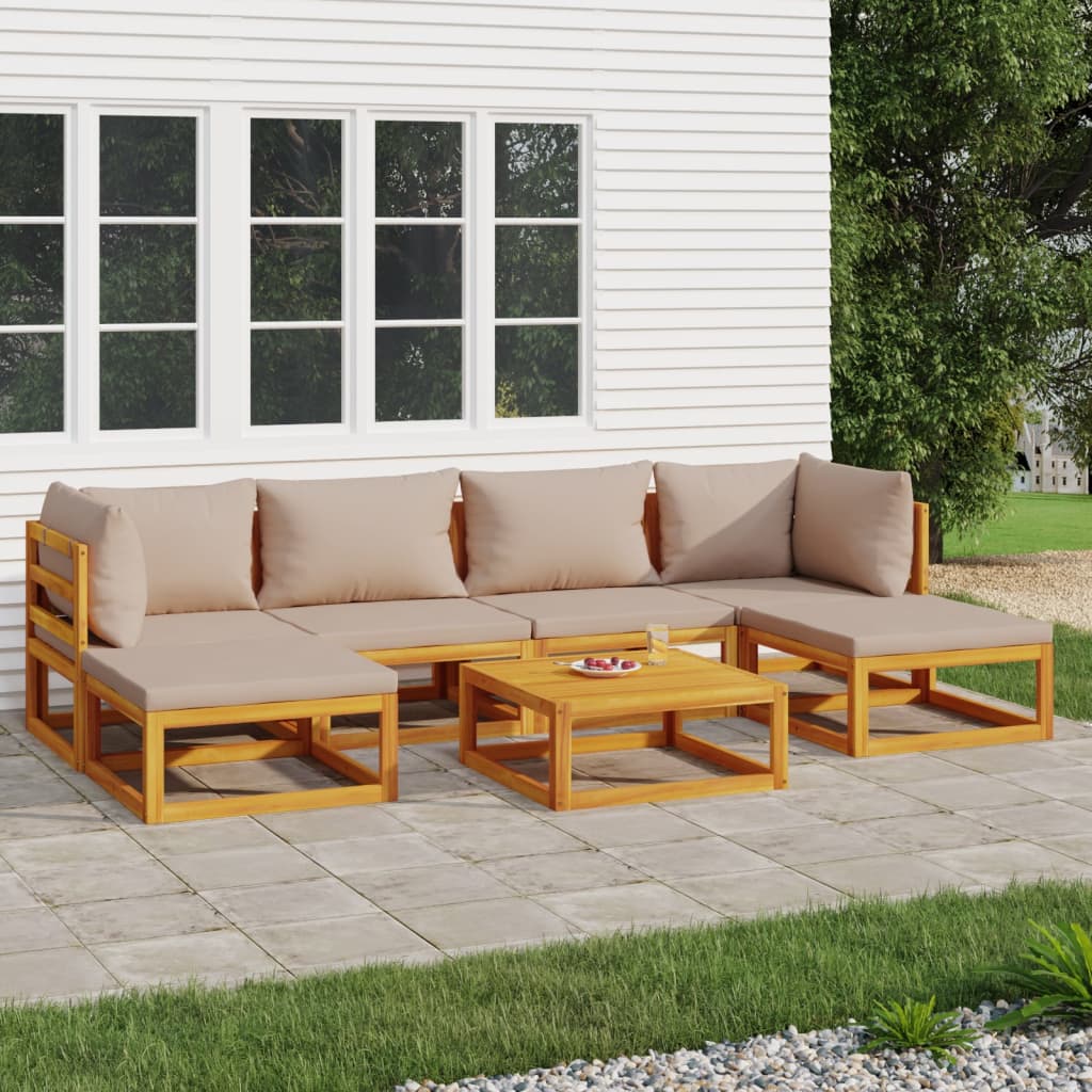 8720845745943_m_en_hd_1 vidaXL 7 Piece Garden Lounge Set with Taupe Cushions Solid Wood - Image 1