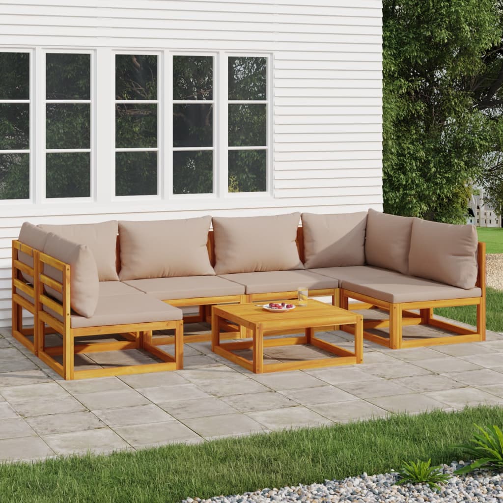 8720845745950_m_en_hd_1 vidaXL 7 Piece Garden Lounge Set with Taupe Cushions Solid Wood - Image 1