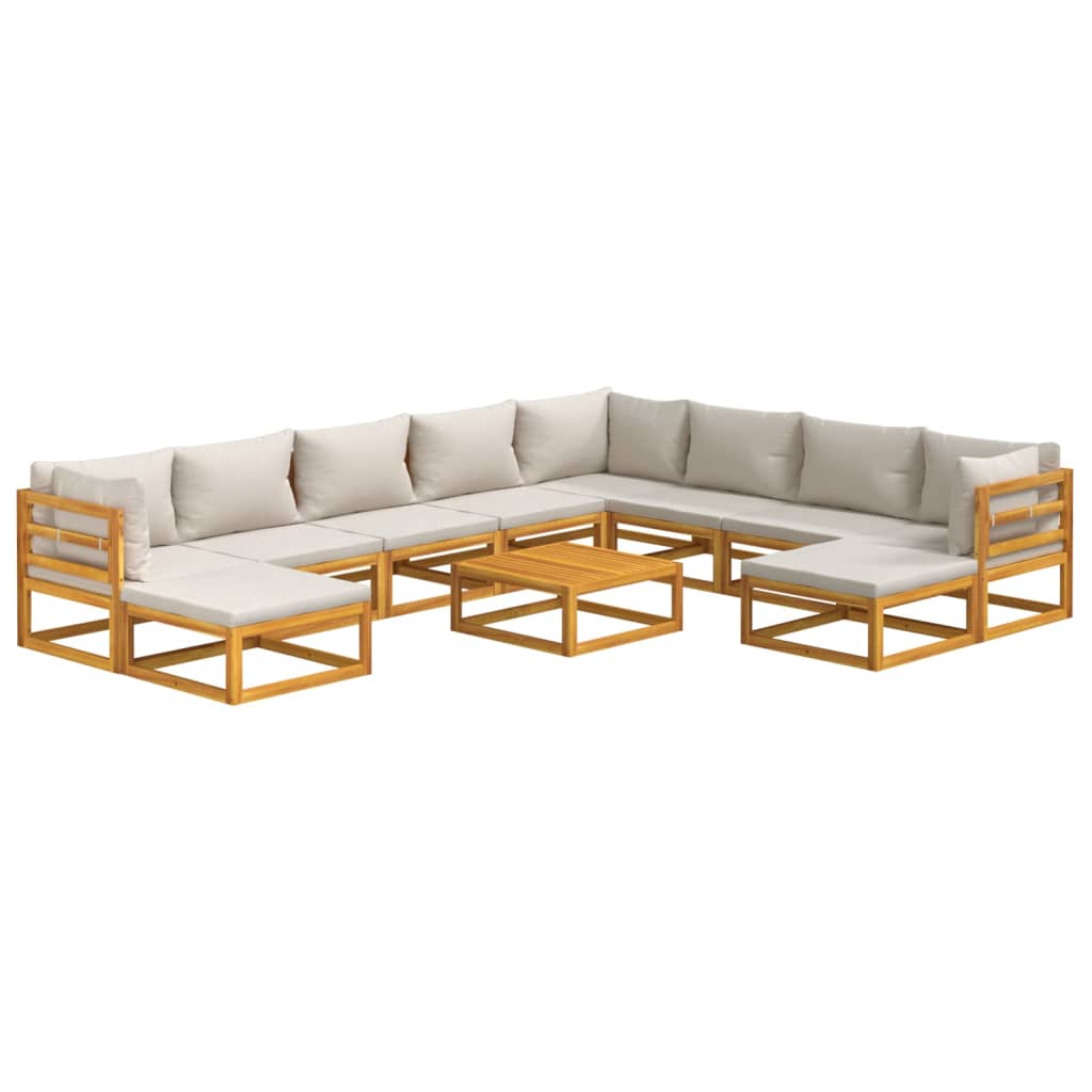 8720845746216_g_en_hd_1 vidaXL 11 Piece Garden Lounge Set with Light Grey Cushions Solid Wood - Image 3