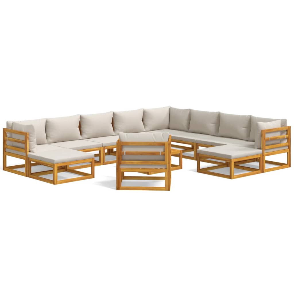 8720845746223_a_en_hd_1 vidaXL 12 Piece Garden Lounge Set with Light Grey Cushions Solid Wood - Image 2