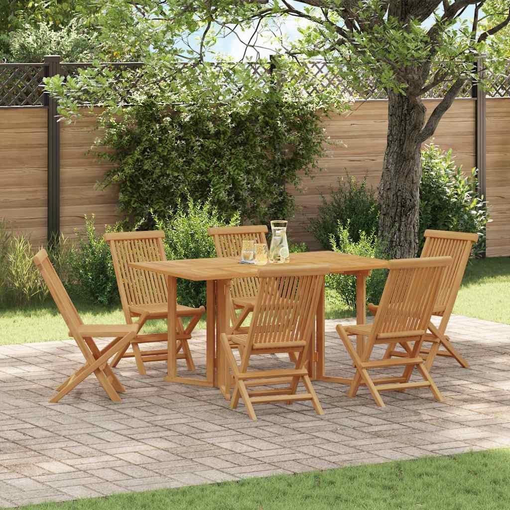 8720845746667_mo-im_en_hd_2 vidaXL Garden Dining Set 7 pcs Brown 140 x 80 x 75 cm Solid Teak wood - Image 4