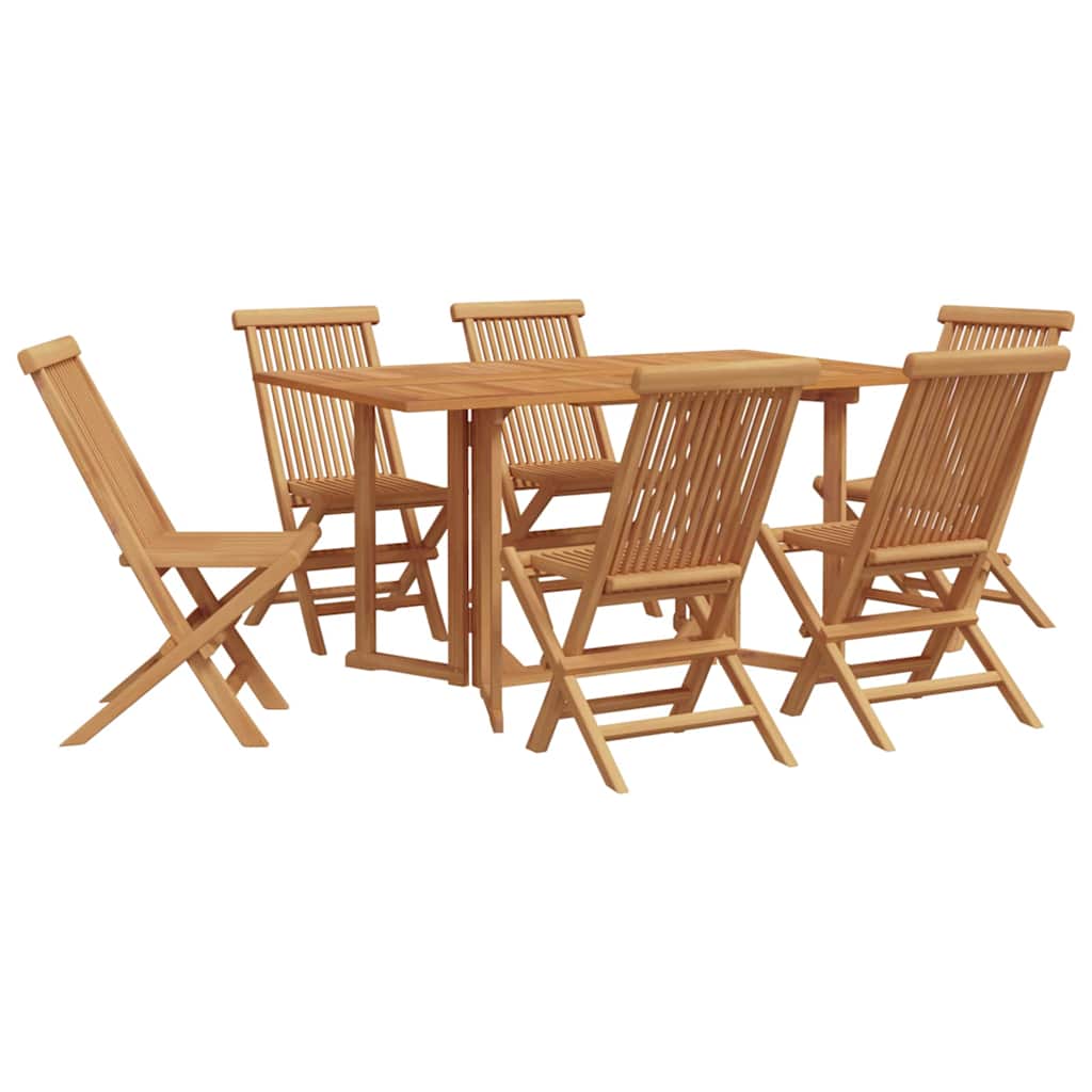 8720845746667_wbg-an-m_en_hd_1 vidaXL Garden Dining Set 7 pcs Brown 140 x 80 x 75 cm Solid Teak wood - Image 2