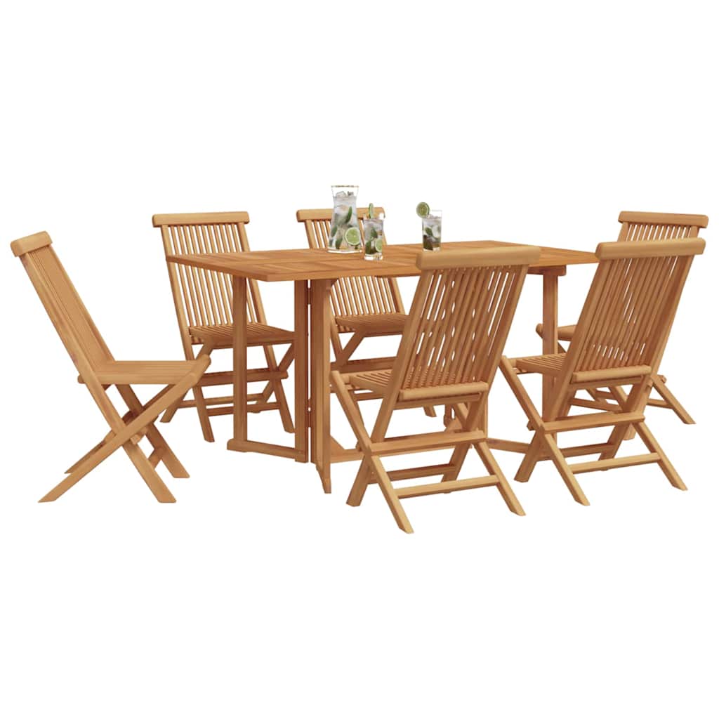8720845746667_wbg-mo_en_hd_1 vidaXL Garden Dining Set 7 pcs Brown 140 x 80 x 75 cm Solid Teak wood - Image 3