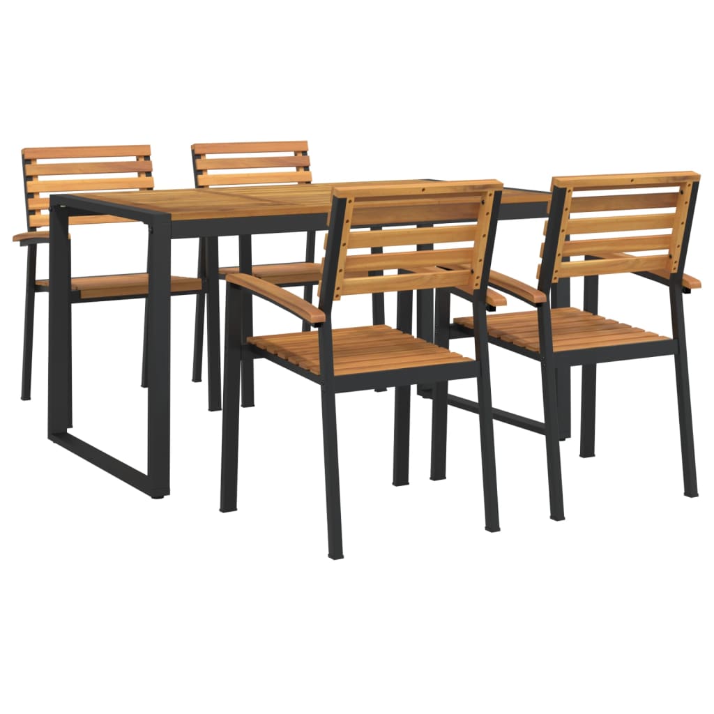 8720845746766_g_en_hd_1 vidaXL 5 Piece Garden Dining Set Solid Wood Acacia and Metal - Image 2