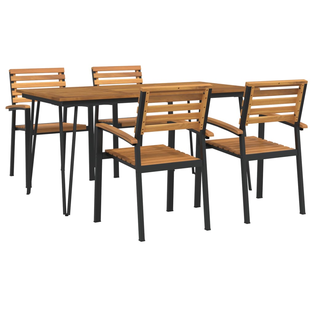8720845746865_g_en_hd_1 vidaXL 5 Piece Garden Dining Set Solid Wood Acacia and Metal - Image 2