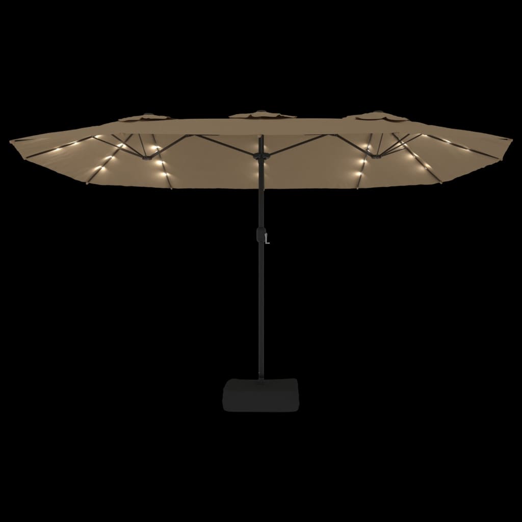 8720845748401_g_en_hd_4 vidaXL Double-Head Garden Parasol with LEDs Taupe 449x265 cm - Image 6