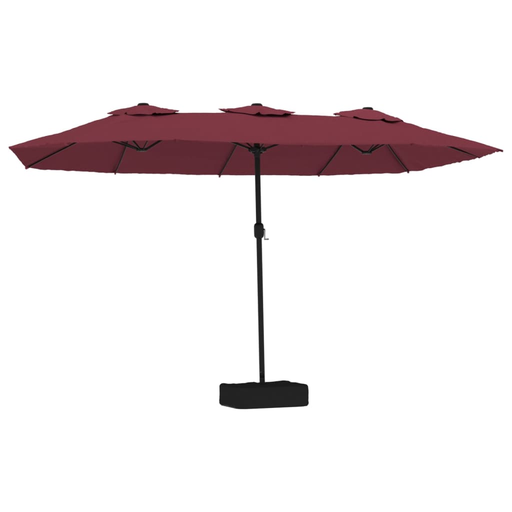 8720845748418_a_en_hd_1 vidaXL Double-Head Garden Parasol with LEDs Bordeaux Red 449x265 cm - Image 2