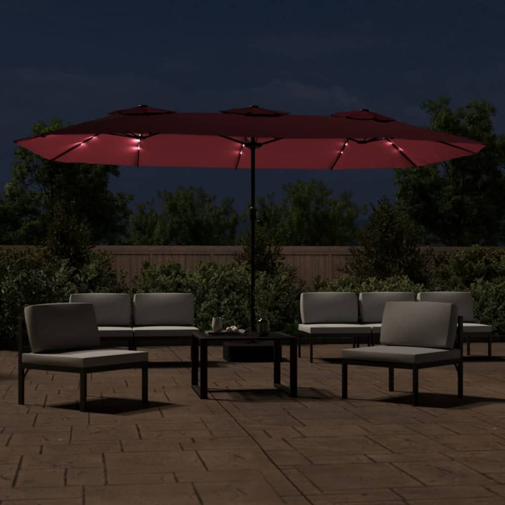 8720845748418_g_en_hd_1 vidaXL Double-Head Garden Parasol with LEDs Bordeaux Red 449x265 cm - Image 3