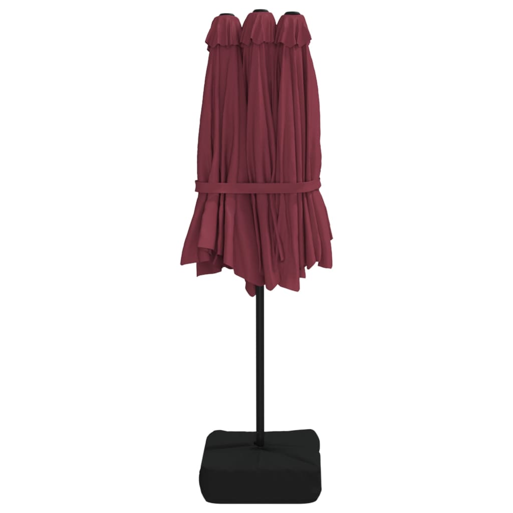 8720845748418_g_en_hd_5 vidaXL Double-Head Garden Parasol with LEDs Bordeaux Red 449x265 cm - Image 7