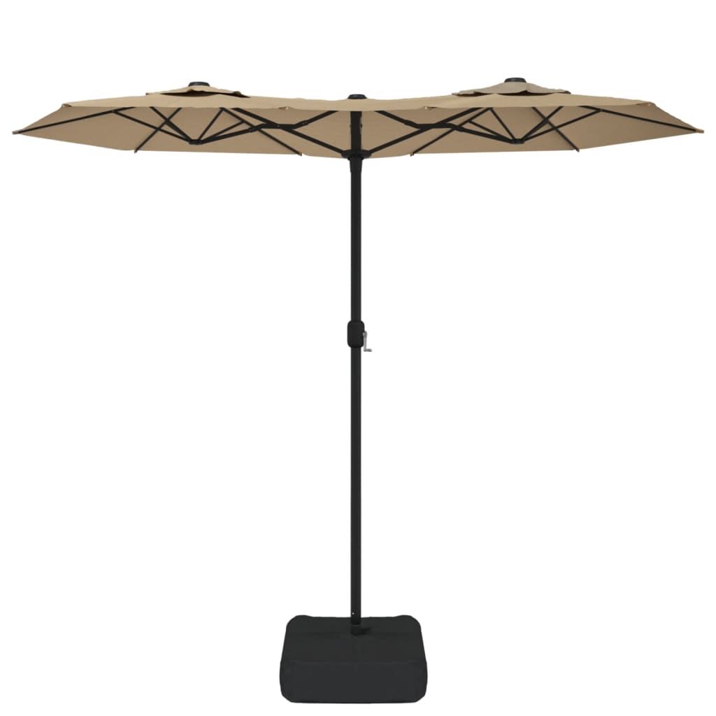8720845748562_g_en_hd_2 vidaXL Double-Head Garden Parasol with LEDs Taupe 316x145 cm - Image 4