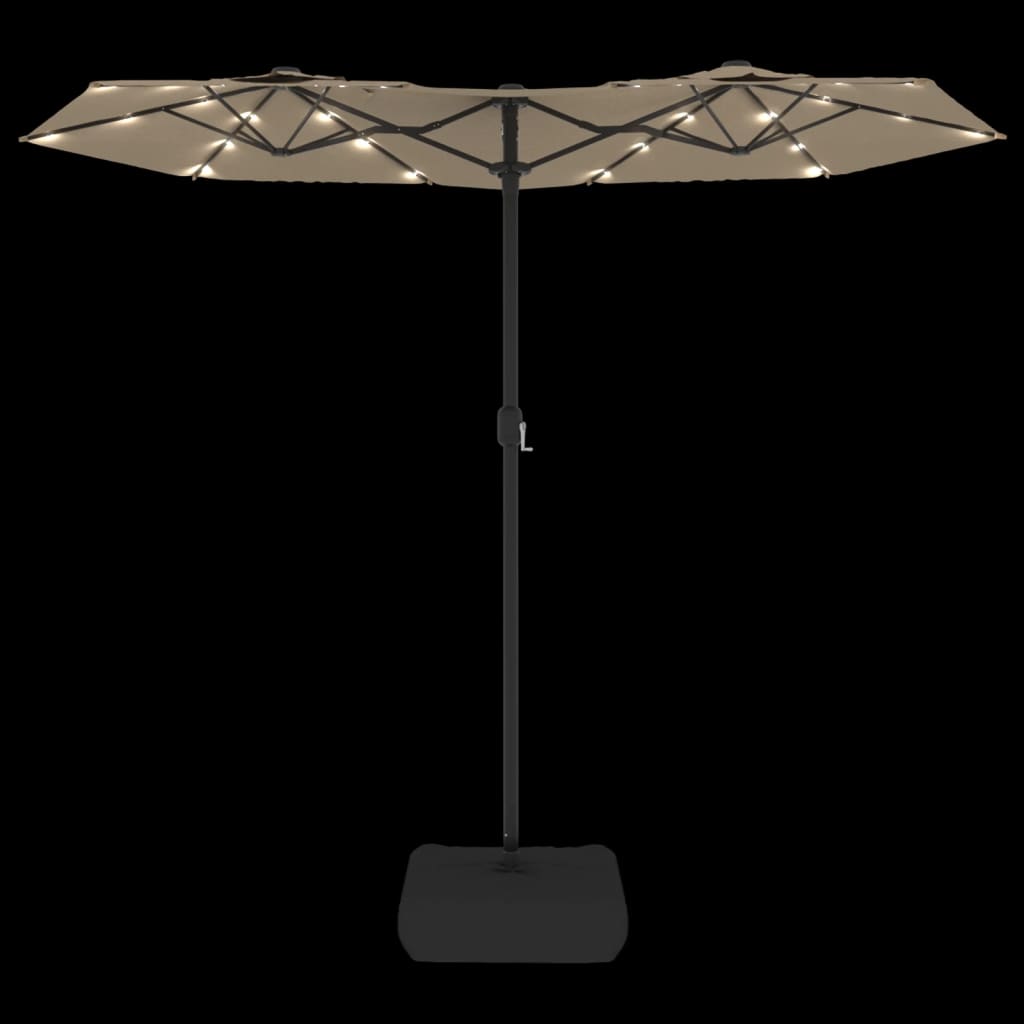 8720845748562_g_en_hd_4 vidaXL Double-Head Garden Parasol with LEDs Taupe 316x145 cm - Image 6