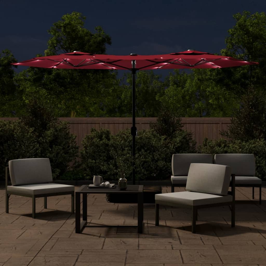 8720845748579_g_en_hd_1 vidaXL Double-Head Garden Parasol with LEDs Bordeaux Red 316x145 cm - Image 3