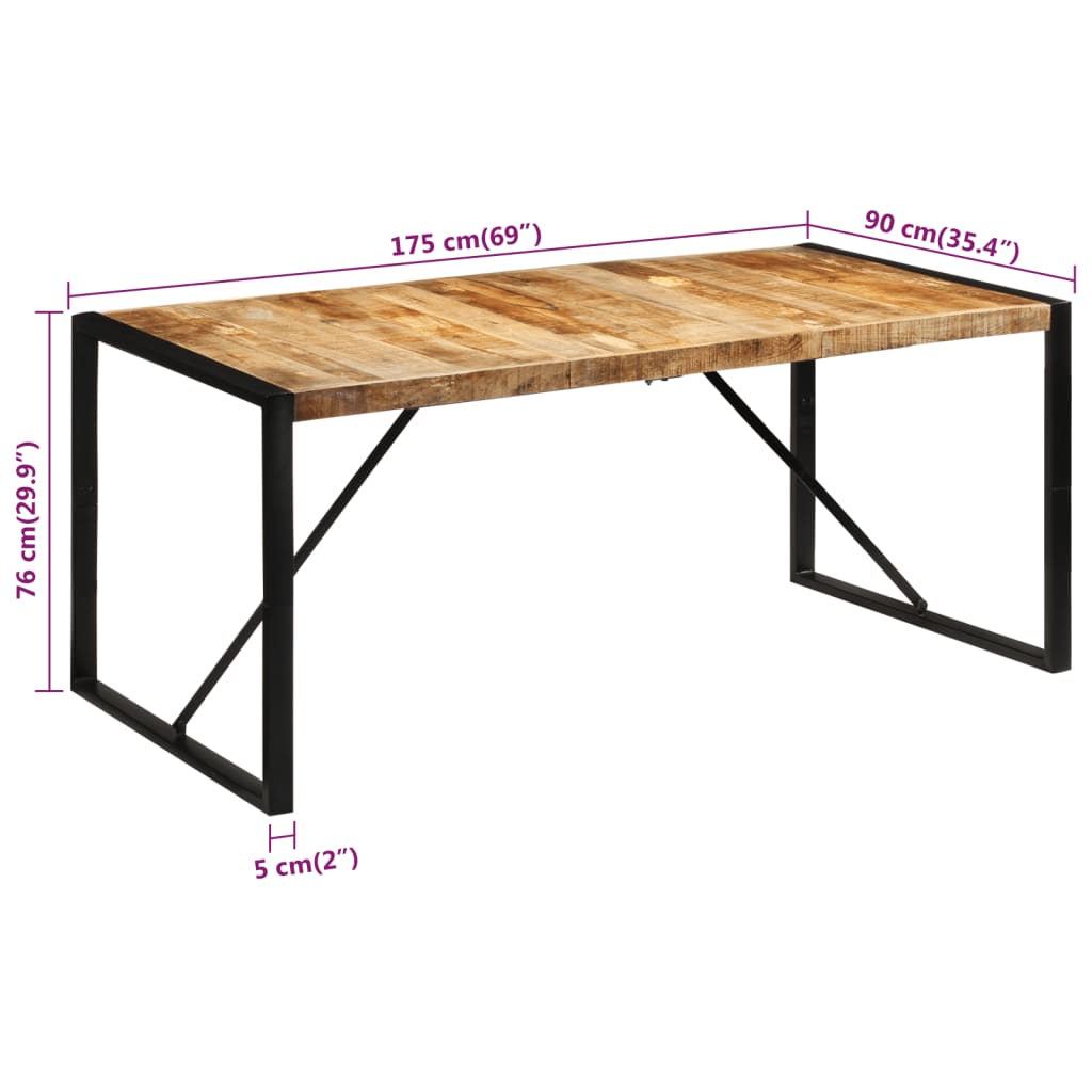 8720845749552_g_en_hd_5 vidaXL Dining Table 175x90x76 cm Solid Rough Wood Mango - Image 6