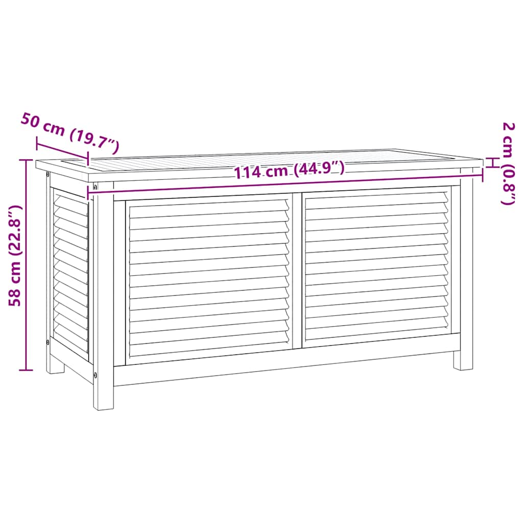 8720845750053_g_en_hd_7 vidaXL Garden Storage Box with Bag 114x50x58 cm Solid Wood Teak - Image 9