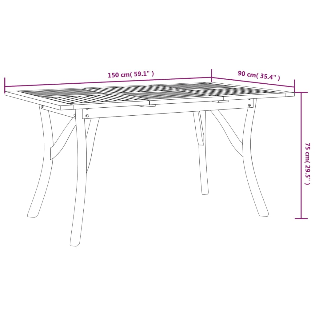 8720845754334_g_en_hd_4 vidaXL Garden Table 150x90x75 cm Solid Wood Acacia - Image 6