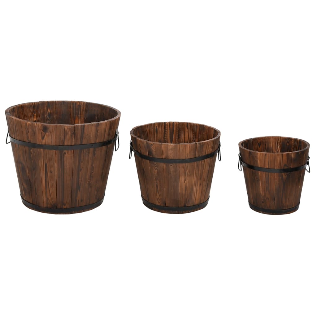 8720845754778_a_en_hd_1 vidaXL 3 Piece Wooden Bucket Planter Set Solid Wood Fir - Image 2