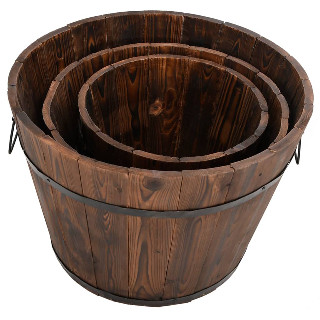 8720845754778_g_en_hd_1 vidaXL 3 Piece Wooden Bucket Planter Set Solid Wood Fir - Image 3