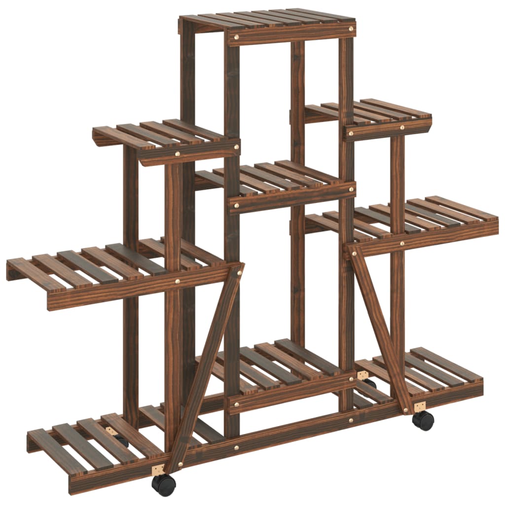 8720845755379_a_en_hd_1 vidaXL Flower Stand with Wheels 110x25x101 cm Solid Wood Fir - Image 2