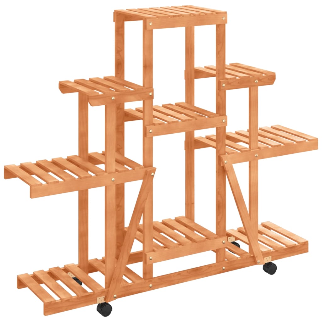 8720845755386_a_en_hd_1 vidaXL Flower Stand with Wheels 110x25x101 cm Solid Wood Fir - Image 2