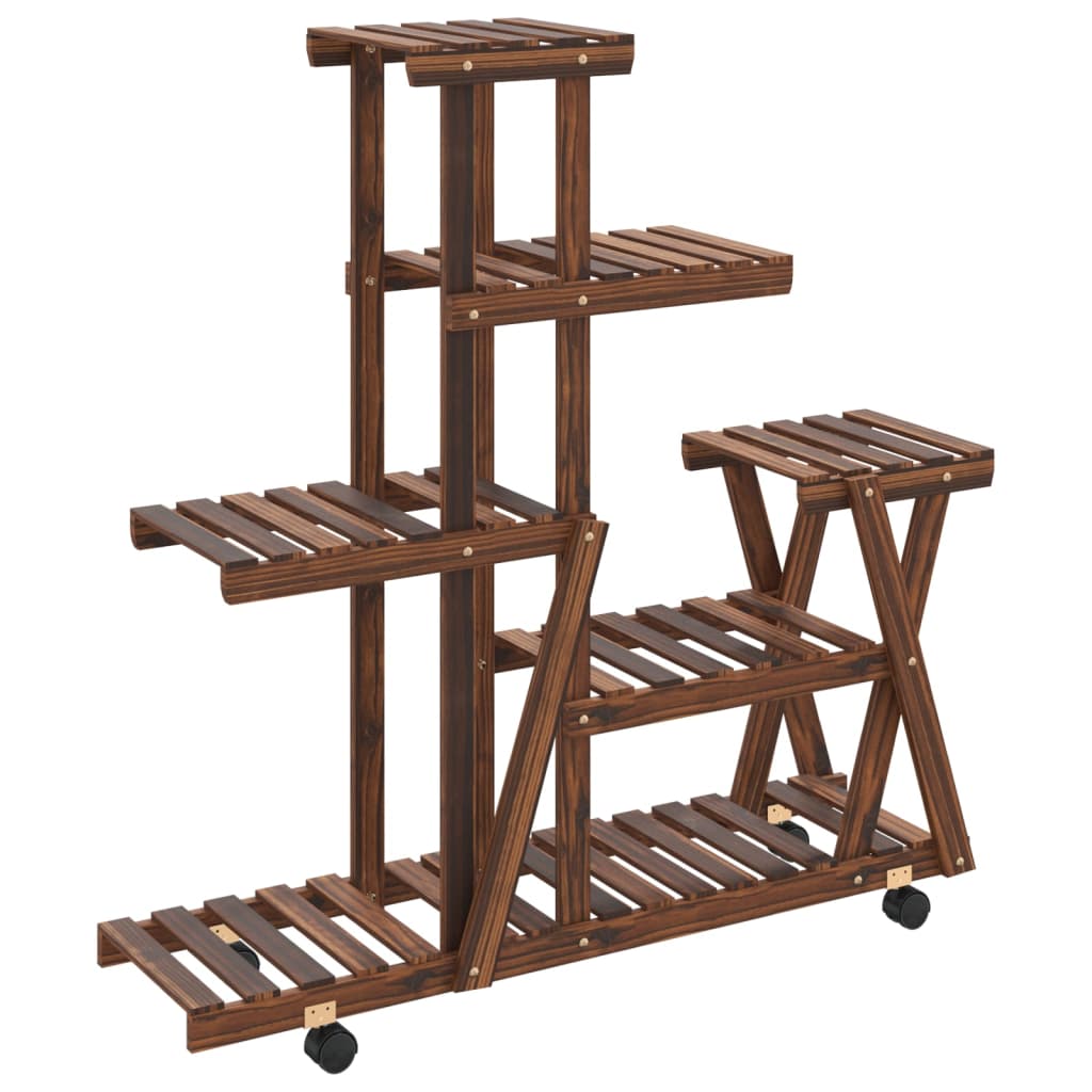 8720845755676_a_en_hd_1 vidaXL Flower Stand with Wheels 95x25x101 cm Solid Wood Fir - Image 2