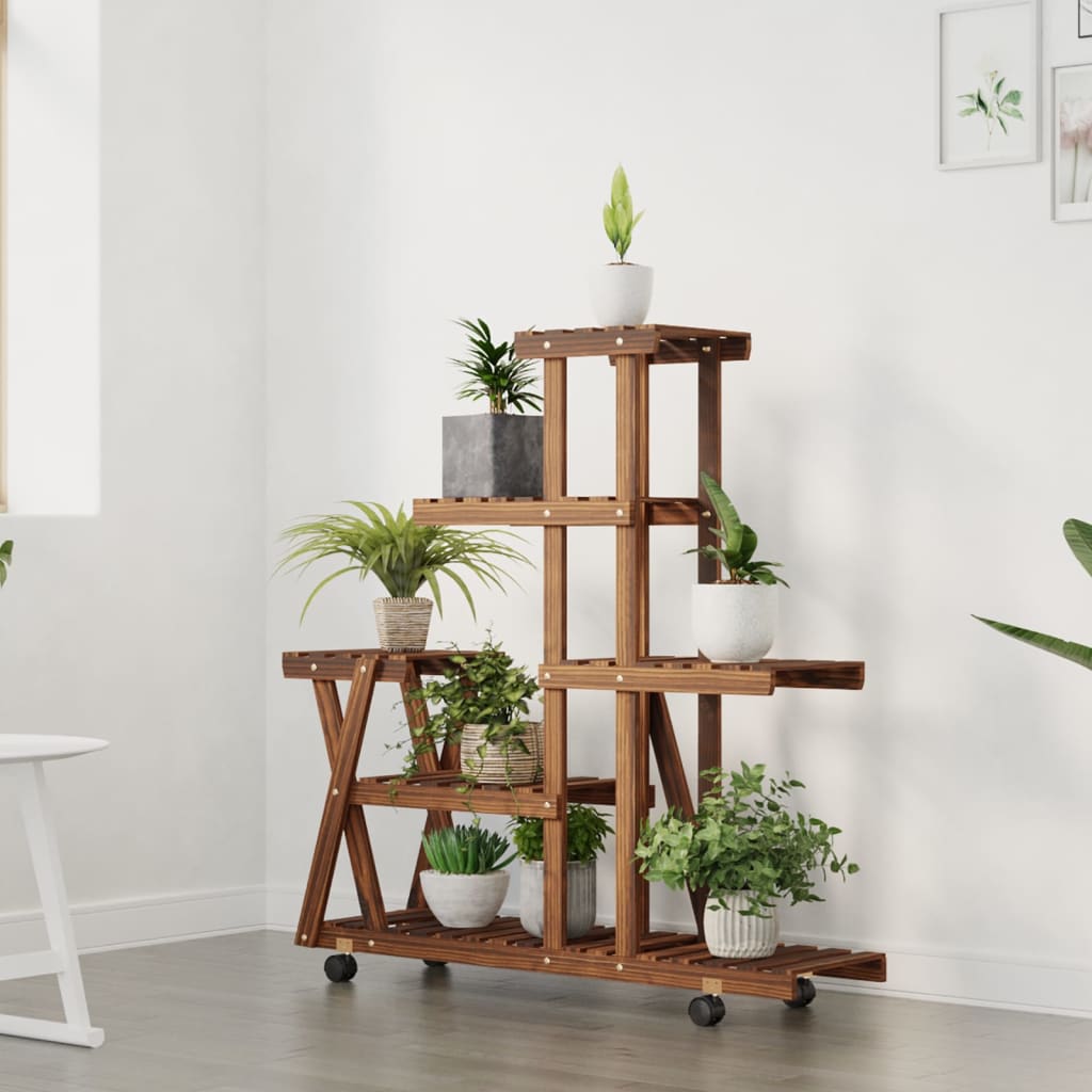 8720845755676_g_en_hd_1 vidaXL Flower Stand with Wheels 95x25x101 cm Solid Wood Fir - Image 3