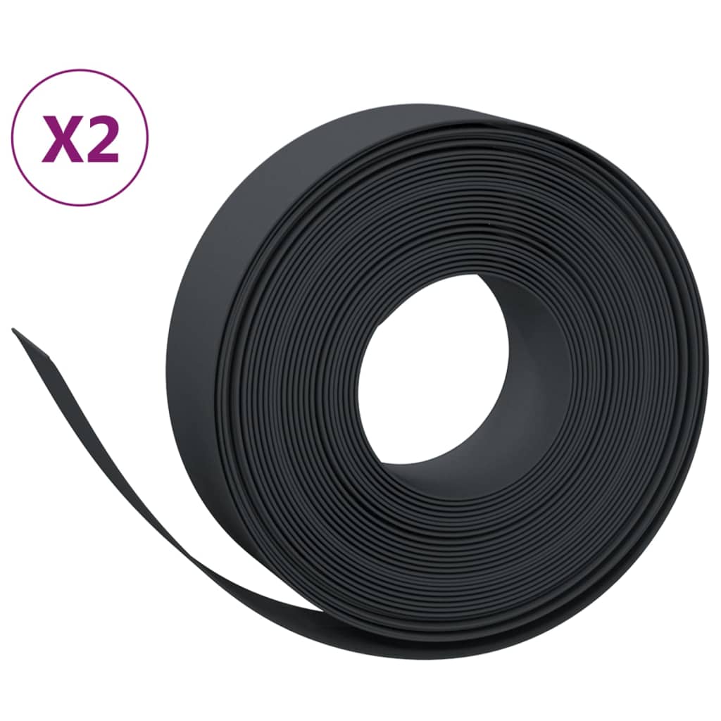 8720845758233_a_en_hd_1 vidaXL Garden Edgings 2 pcs Black 10 m 15 cm Polyethylene - Image 2