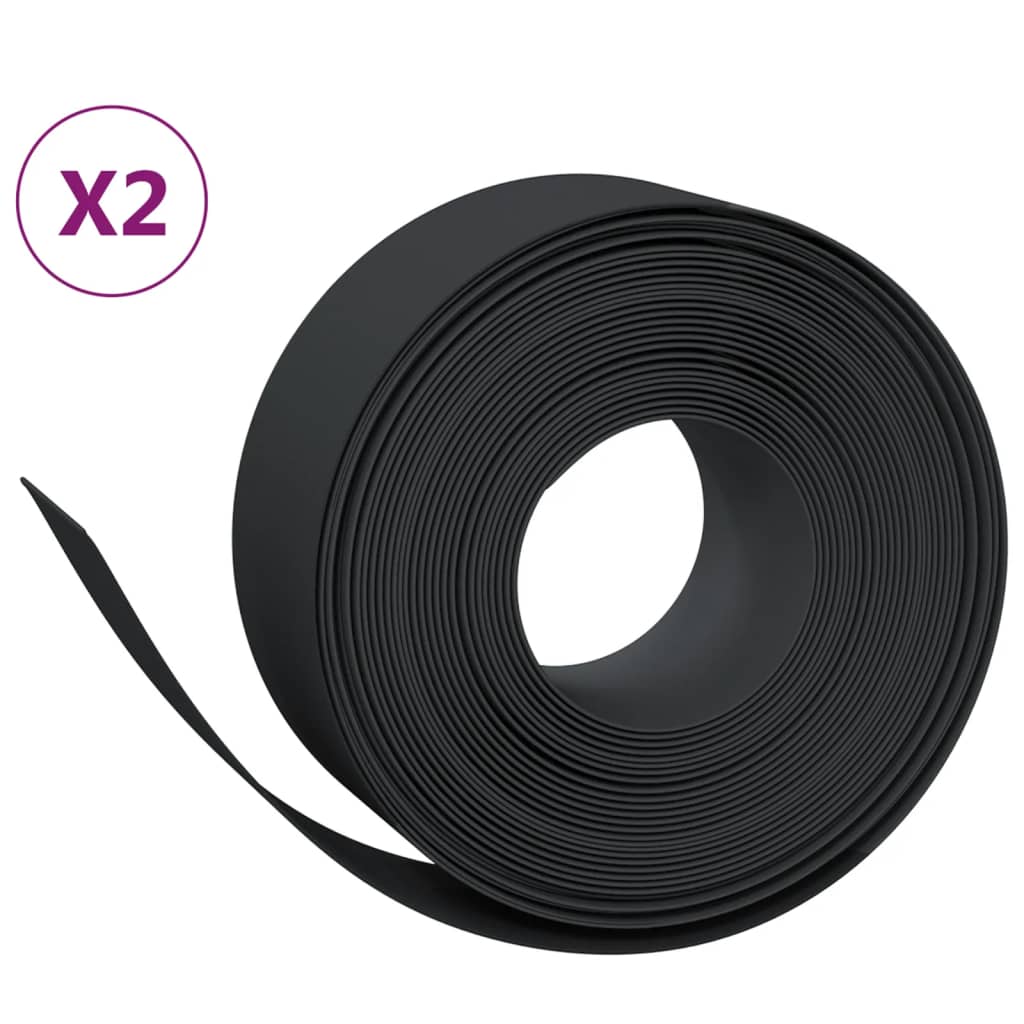 8720845758356_a_en_hd_1 vidaXL Garden Edgings 2 pcs Black 10 m 20 cm Polyethylene - Image 2