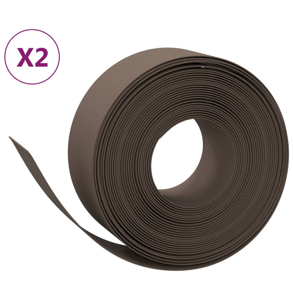 8720845758394_a_en_hd_1 vidaXL Garden Edgings 2 pcs Brown 10 m 20 cm Polyethylene - Image 2