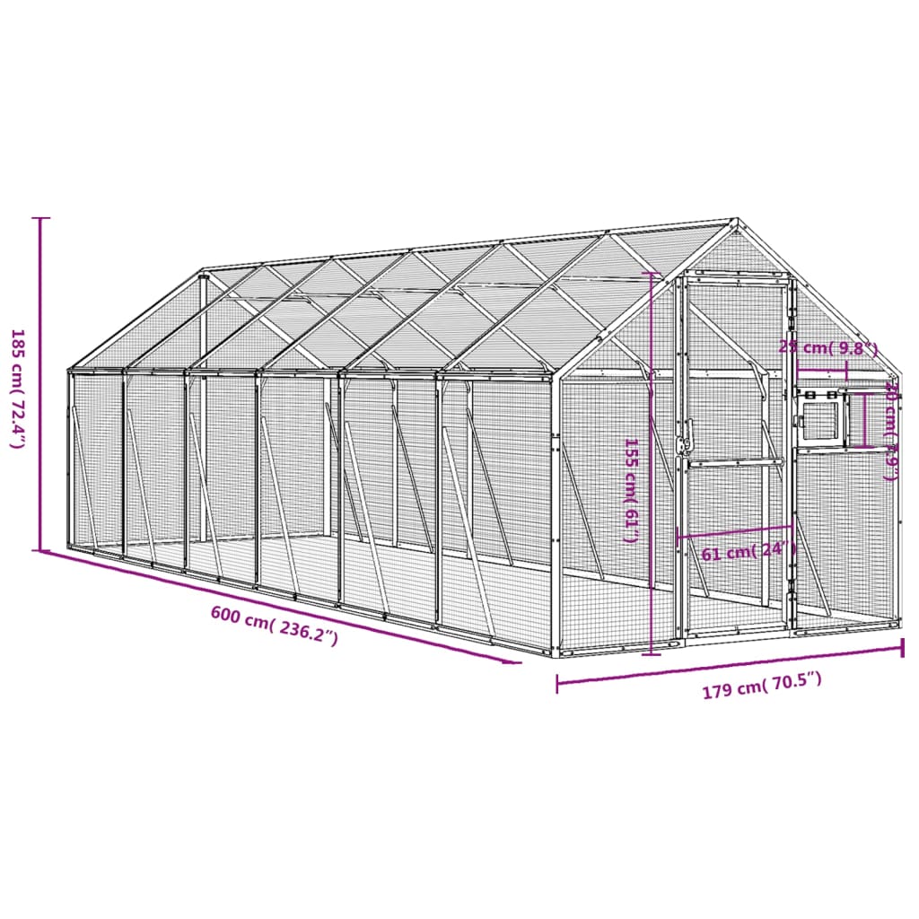 8720845758523_g_en_hd_5 vidaXL Aviary Anthracite 1.79x6x1.85 m Aluminium - Image 7