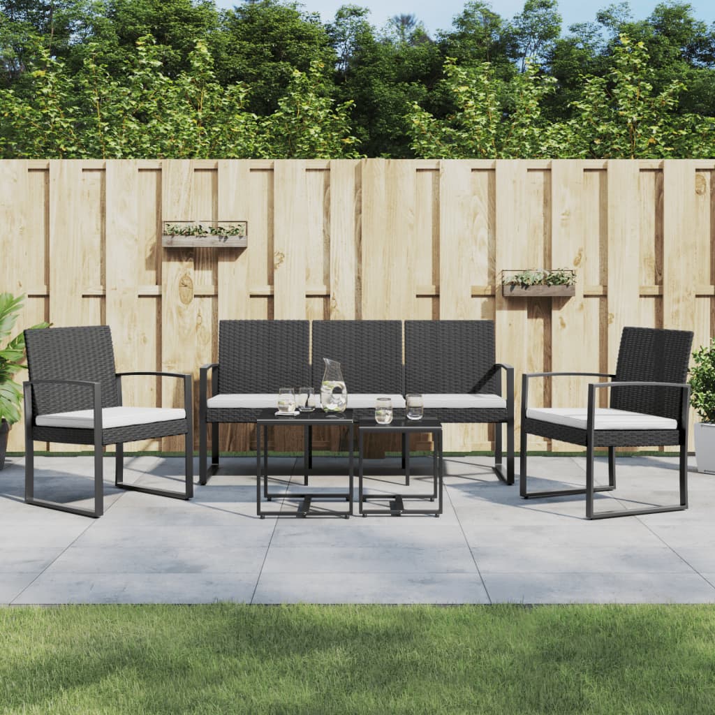 8720845758745_m_en_hd_1 vidaXL 5 piece Garden Dining Set with Cushions Black PP Rattan - Image 1