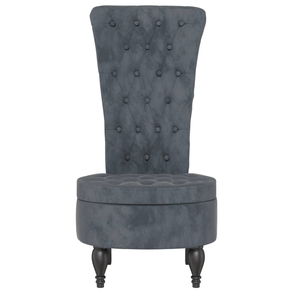 8720845759230_g_en_hd_1 vidaXL High Back Chair Dark Grey Velvet Button Design - Image 3
