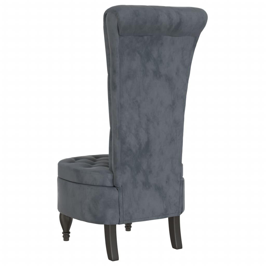 8720845759230_g_en_hd_3 vidaXL High Back Chair Dark Grey Velvet Button Design - Image 5