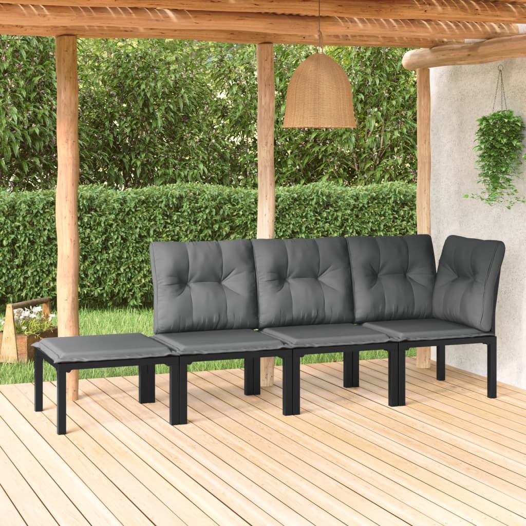 8720845760915_m_en_hd_1 vidaXL 4 Piece Garden Lounge Set Black and Grey Poly Rattan - Image 1